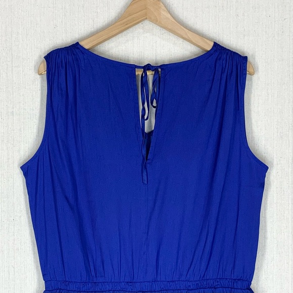Ann Taylor~Loft~NWT~Blue Satin‎ Sleeveless Romper~Sz M - Picture 9 of 12